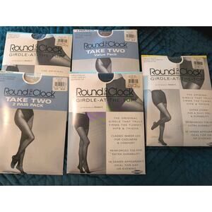 Round The Clock Women's Vintage 1996 Girdle Top Lot 5 Packs Size C Pantyhose NOS